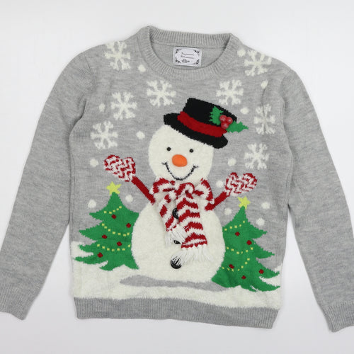 Atmosphere Mens Grey  Knit Pullover Jumper Size XS  - Snowman