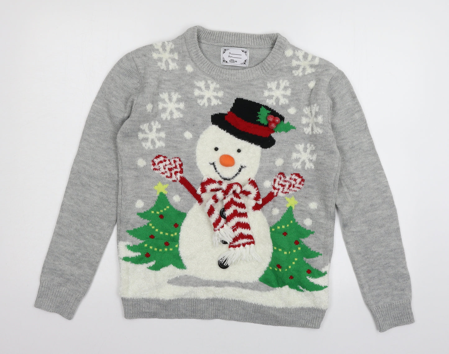 Atmosphere Mens Grey  Knit Pullover Jumper Size XS  - Snowman
