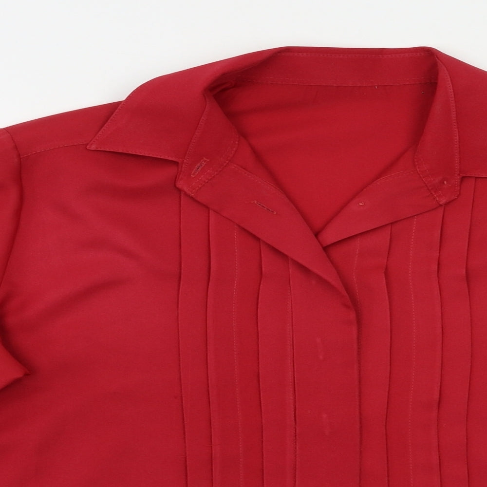 M&S Womens Red   Basic Button-Up Size 14