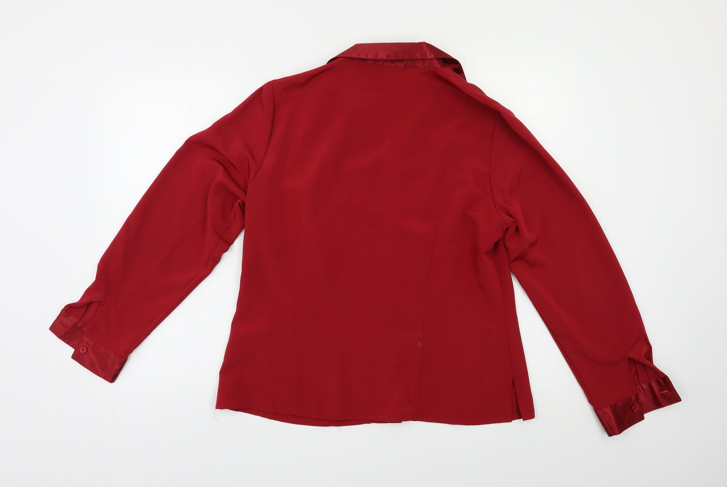 BM Womens Red Floral  Basic Button-Up Size 14