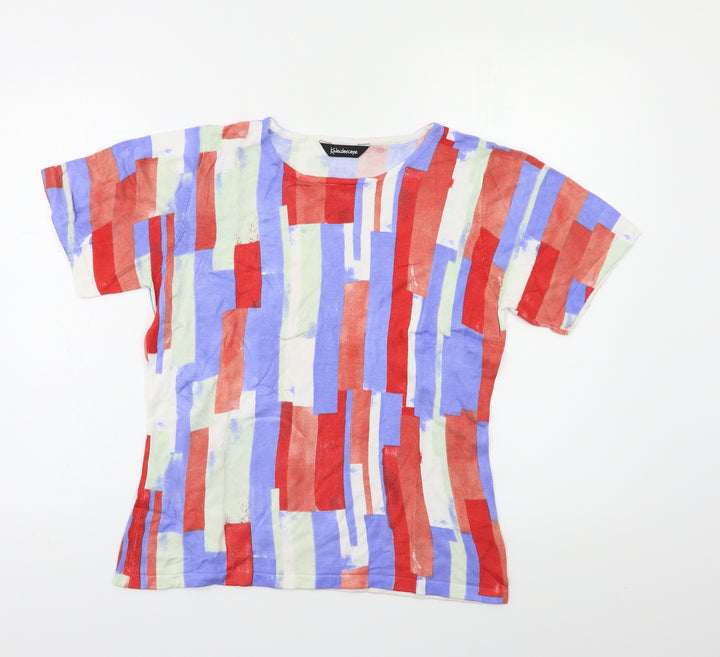 Kaleidoscope Womens Multicoloured Striped Basic T-Shirt Size 14