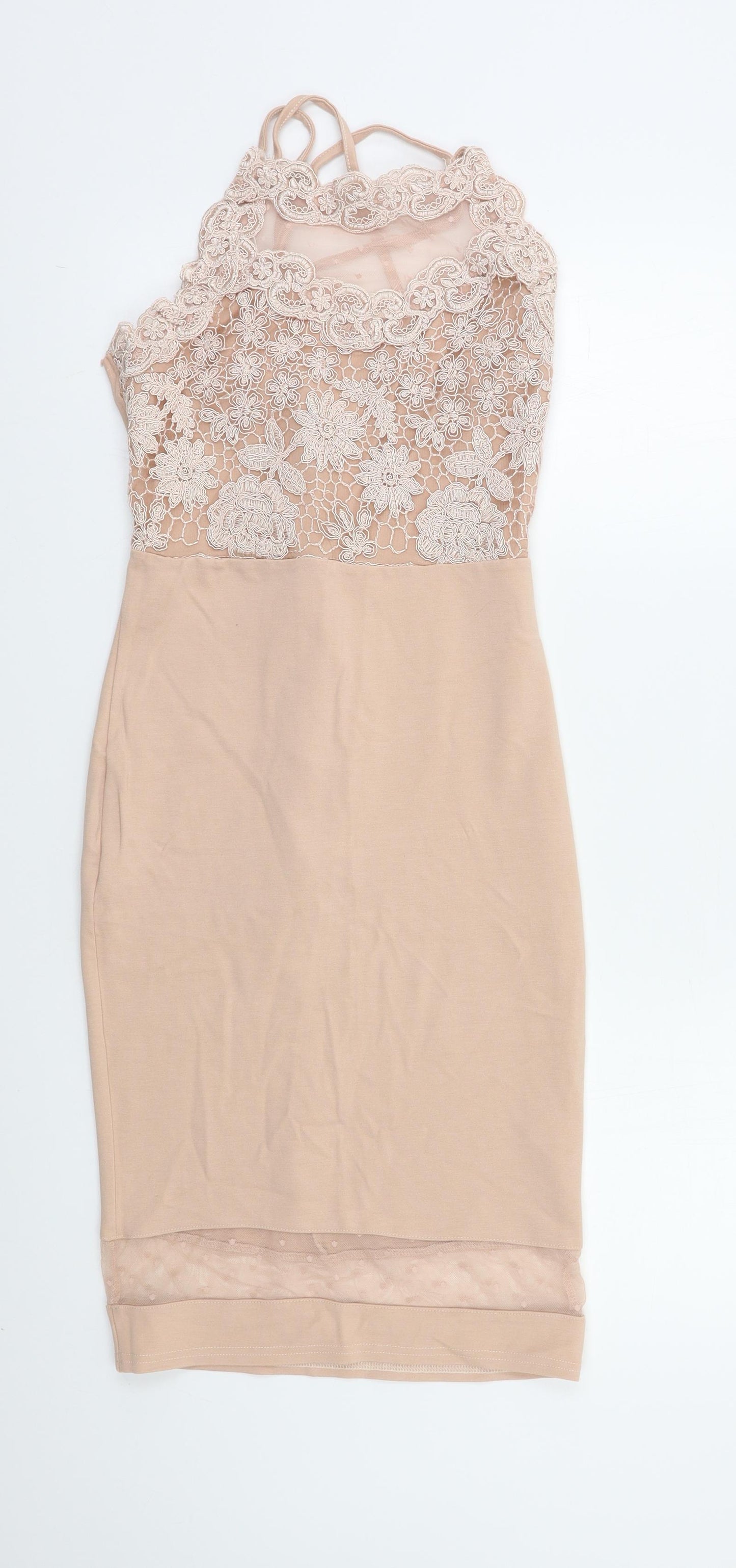 River Island Womens Pink Floral  Bodycon  Size 8