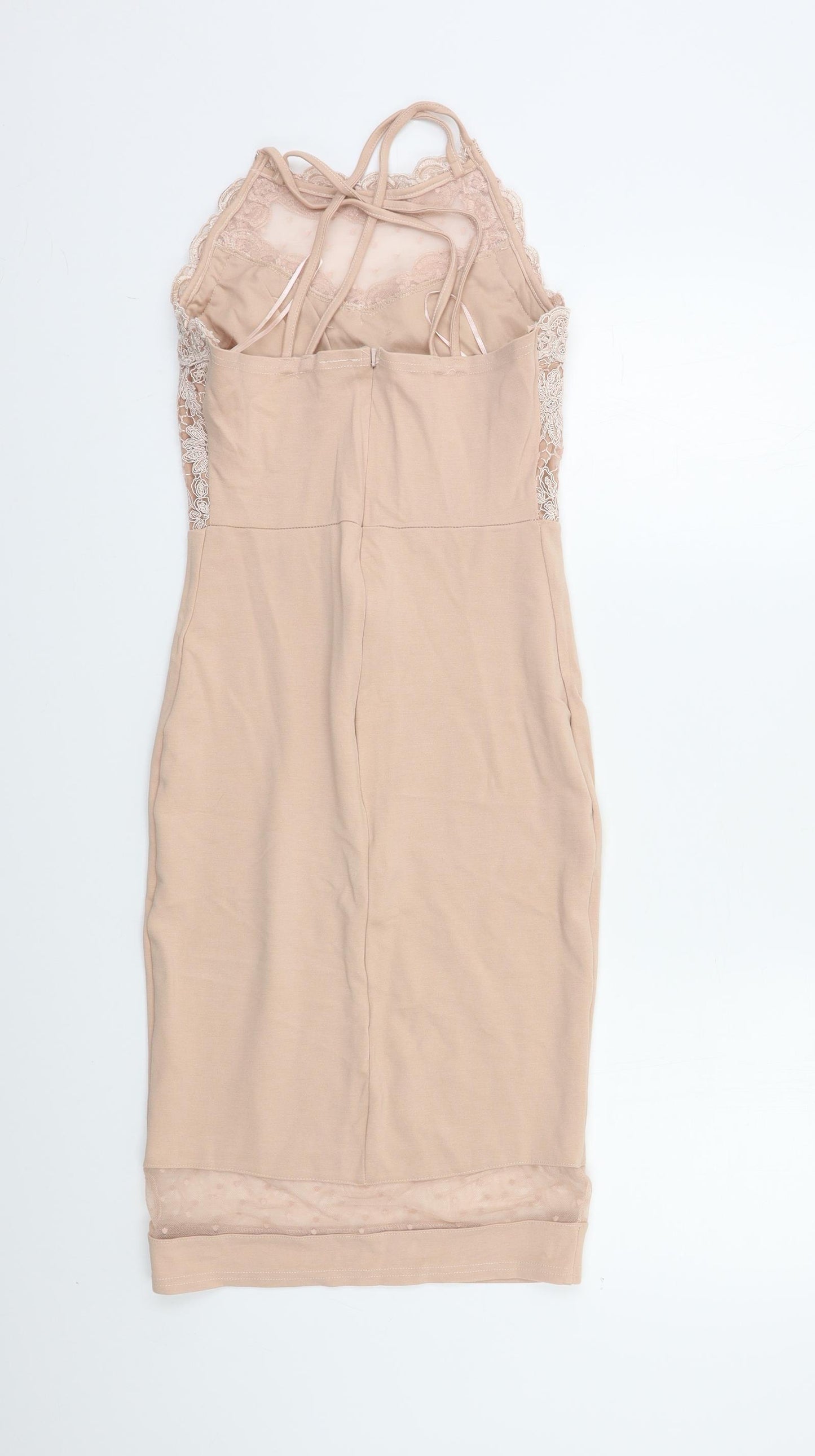River Island Womens Pink Floral  Bodycon  Size 8