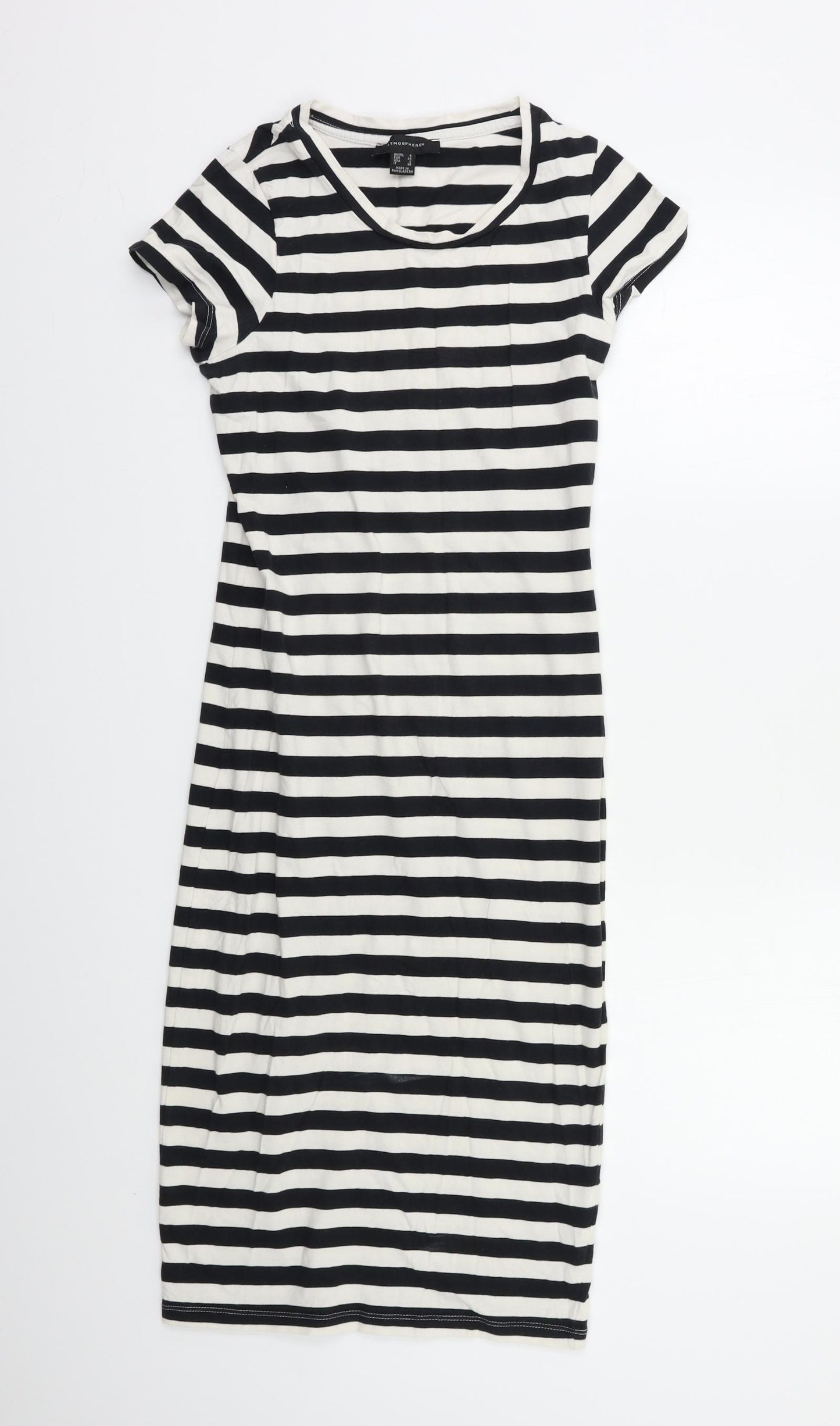 Atmosphere Womens Black Striped  T-Shirt Dress  Size 6