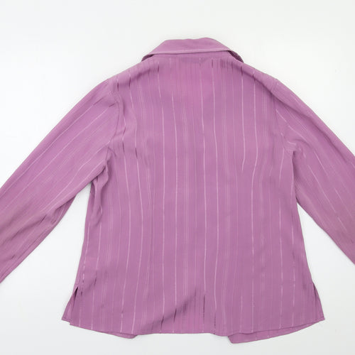 BM Womens Purple Striped  Basic Button-Up Size 14