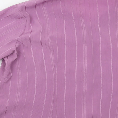BM Womens Purple Striped  Basic Button-Up Size 14