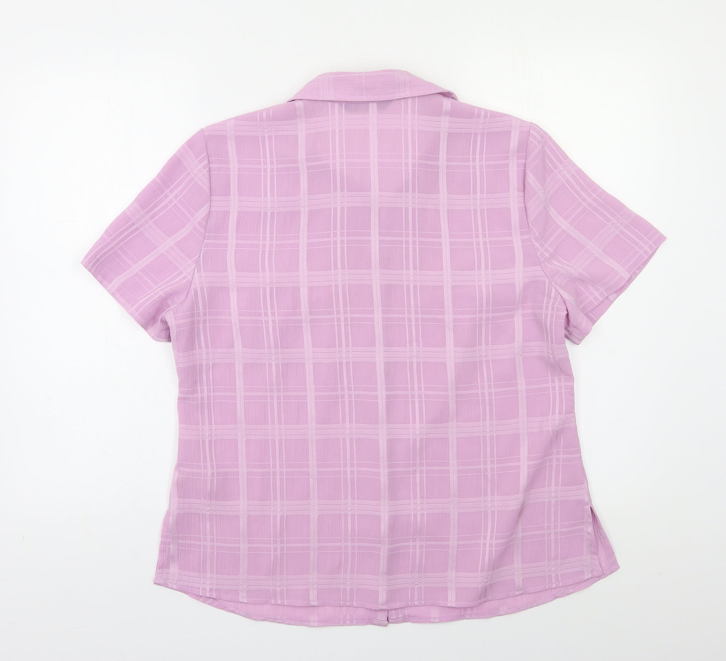 BM Womens Purple Check  Basic Button-Up Size 14