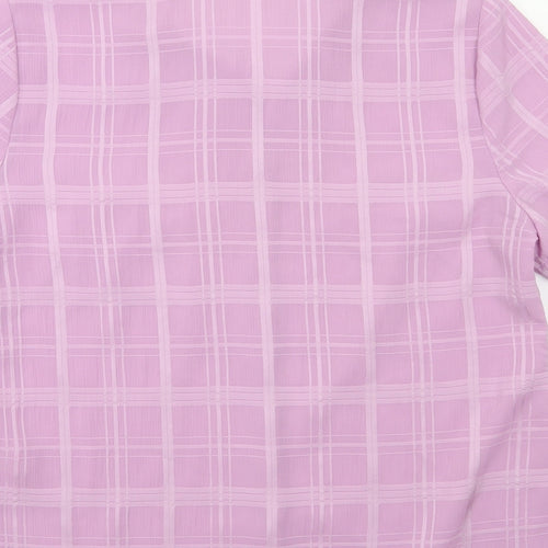 BM Womens Purple Check  Basic Button-Up Size 14