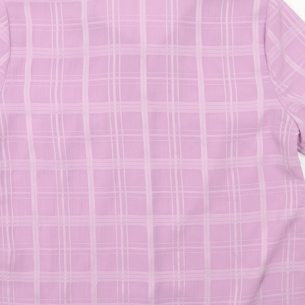 BM Womens Purple Check  Basic Button-Up Size 14