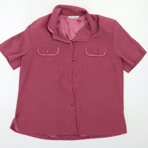 Berketex Womens Purple   Basic Button-Up Size 14