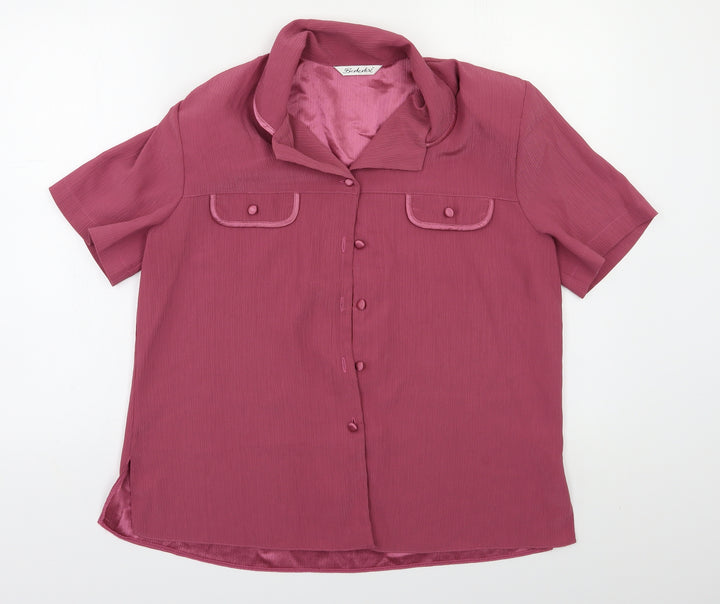 Berketex Womens Purple   Basic Button-Up Size 14