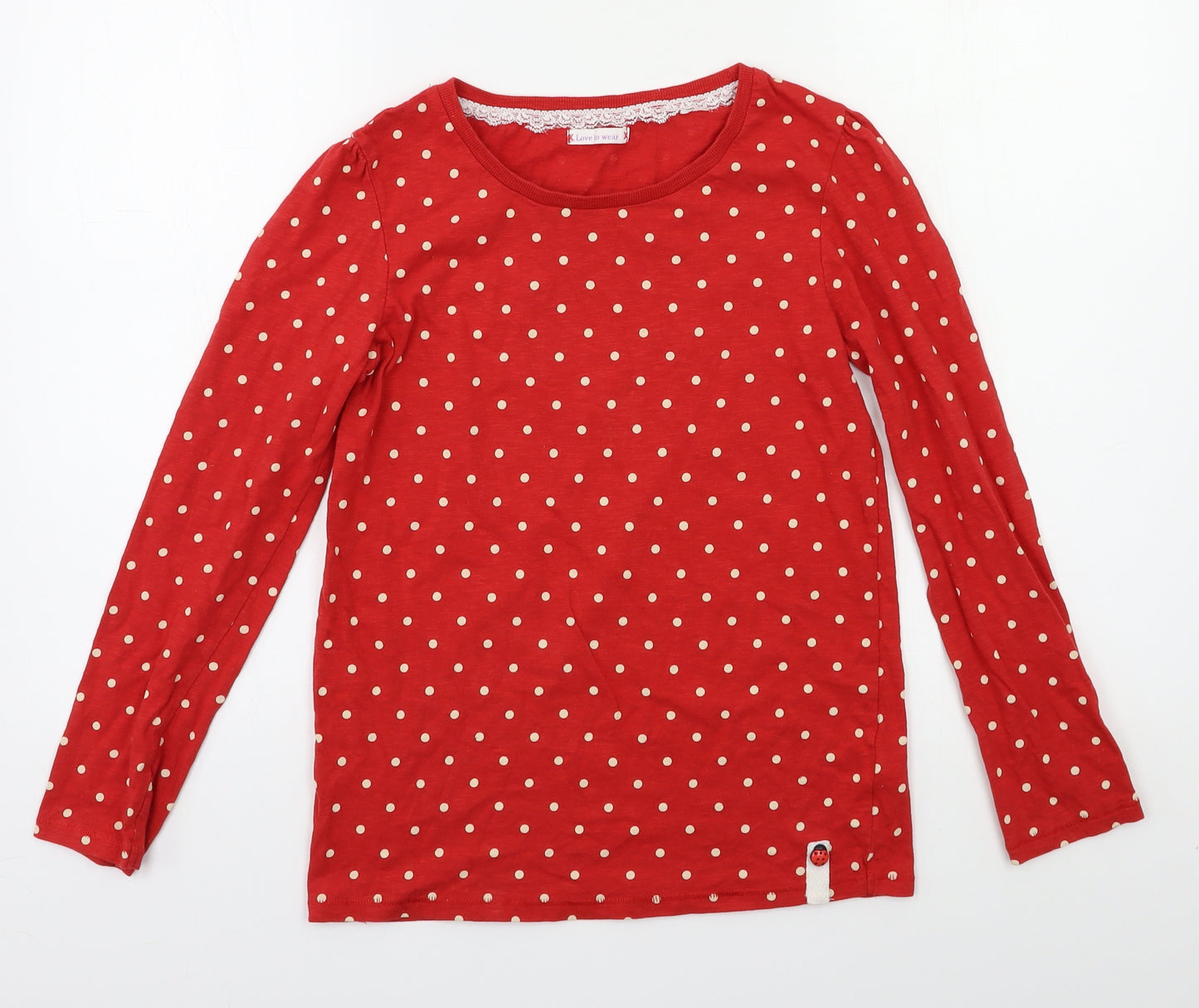NEXT Girls Red Polka Dot  Basic T-Shirt Size 12 Years  - Ladybird