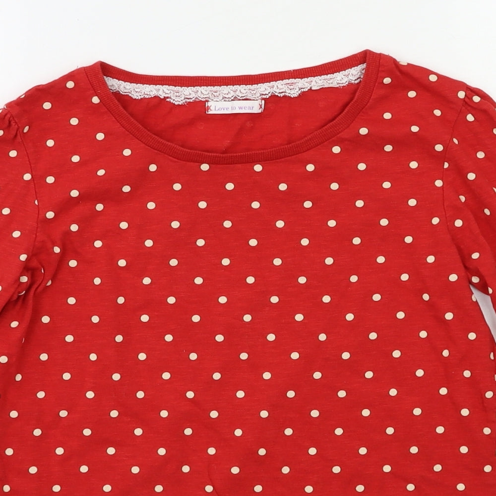 NEXT Girls Red Polka Dot  Basic T-Shirt Size 12 Years  - Ladybird