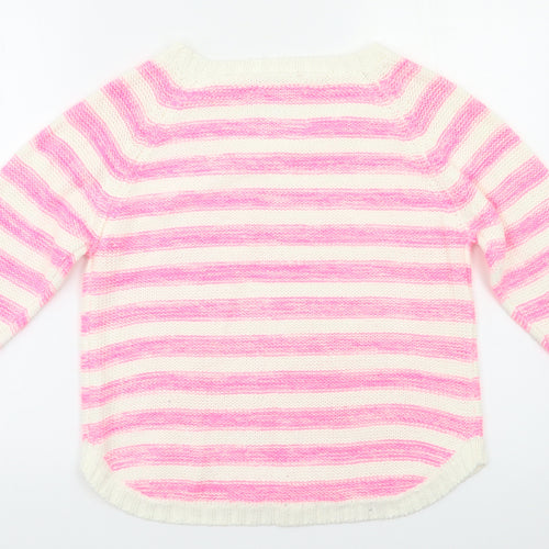 YD Girls Pink Striped  Pullover Jumper Size 12 Years