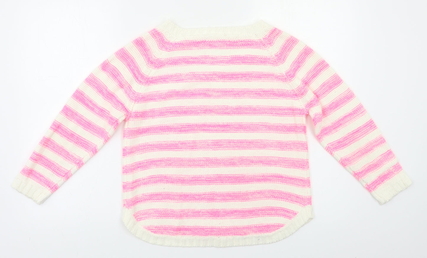 YD Girls Pink Striped  Pullover Jumper Size 12 Years