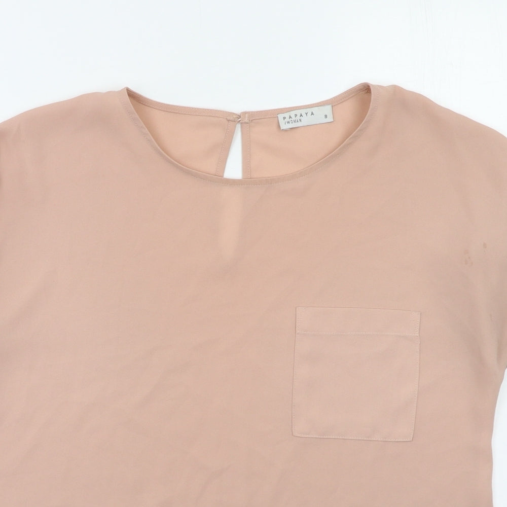 Papaya Womens Pink   Basic Blouse Size 8