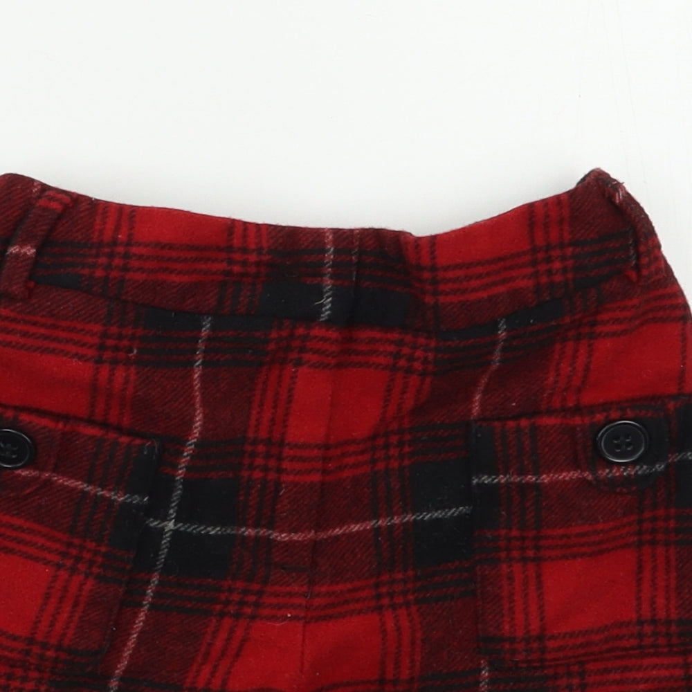 NEXT Girls Red Check  Chino Shorts Size 12 Years