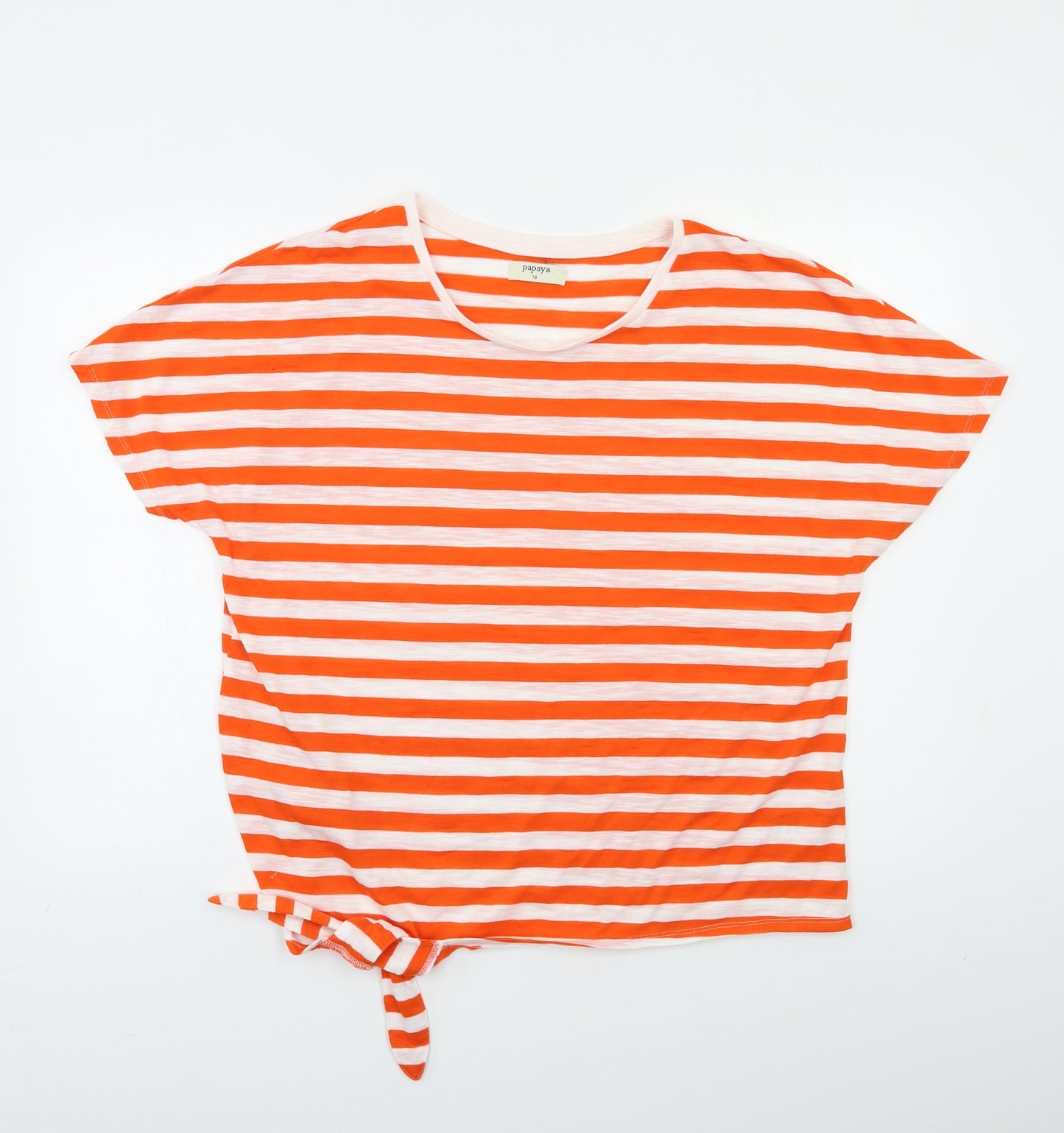 Papaya Womens Red Striped   Polo Size 18