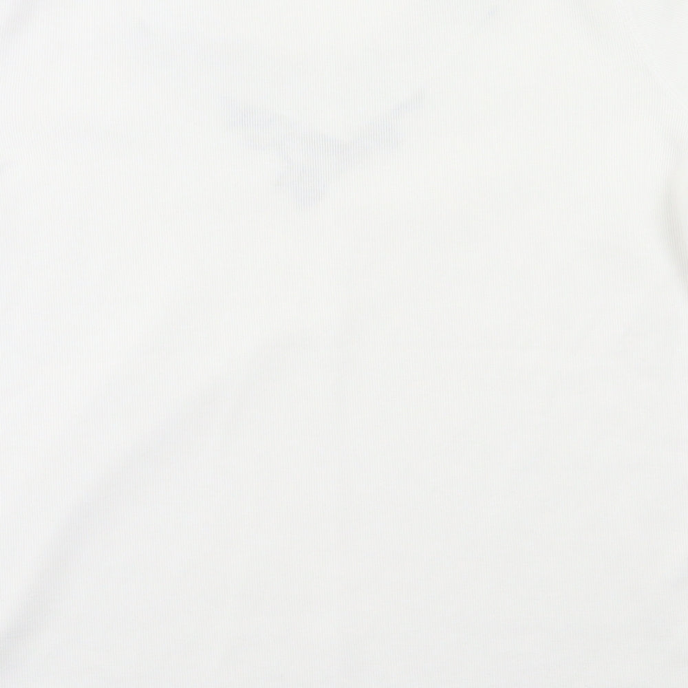 BM Womens White Floral  Basic Polo Size M