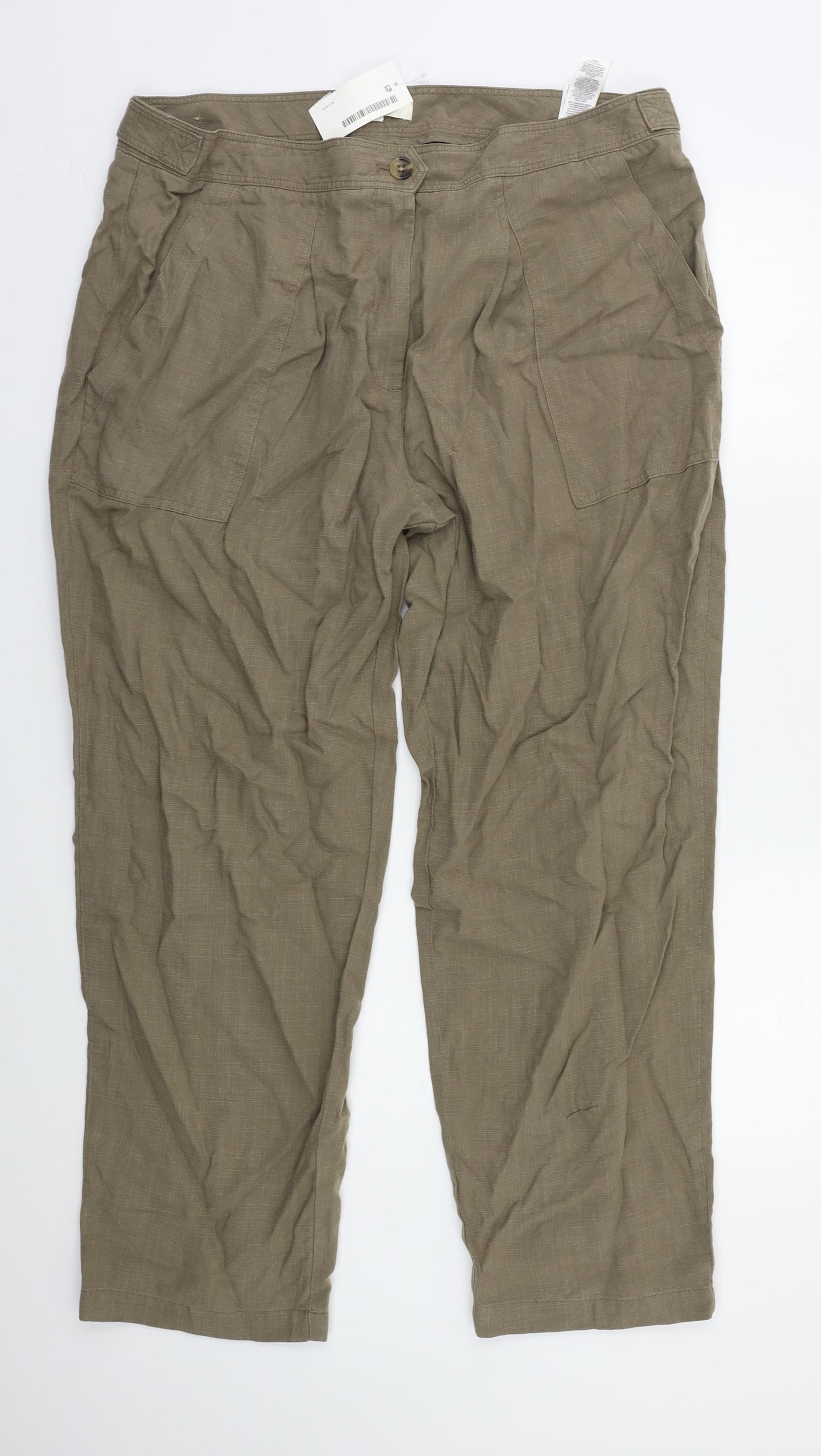 M&S Womens Beige   Trousers  Size 18 L27 in