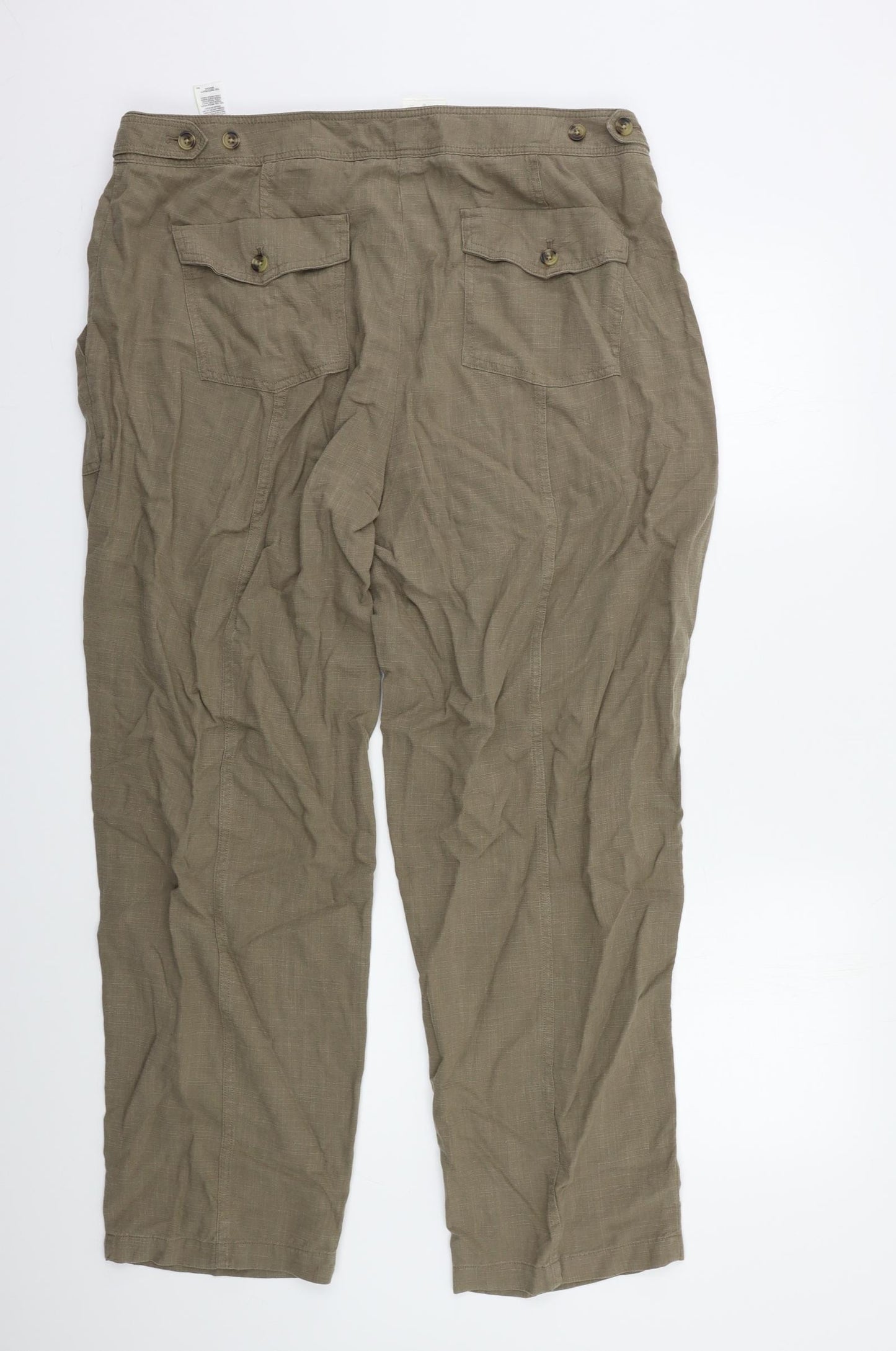M&S Womens Beige   Trousers  Size 18 L27 in