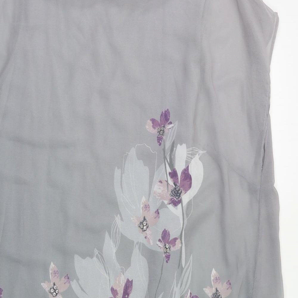 John Rocha Womens Grey Floral  Sheath  Size 20