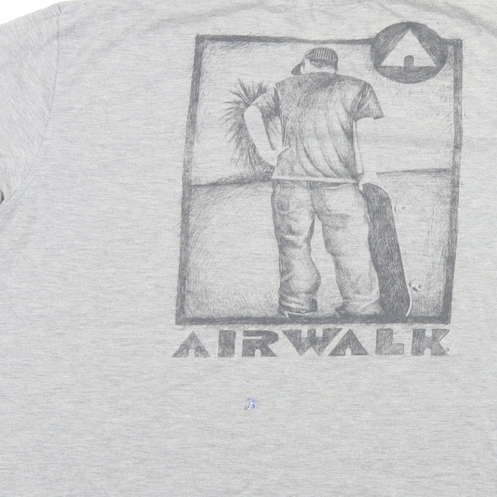 Air Walk Mens Grey    T-Shirt Size XL