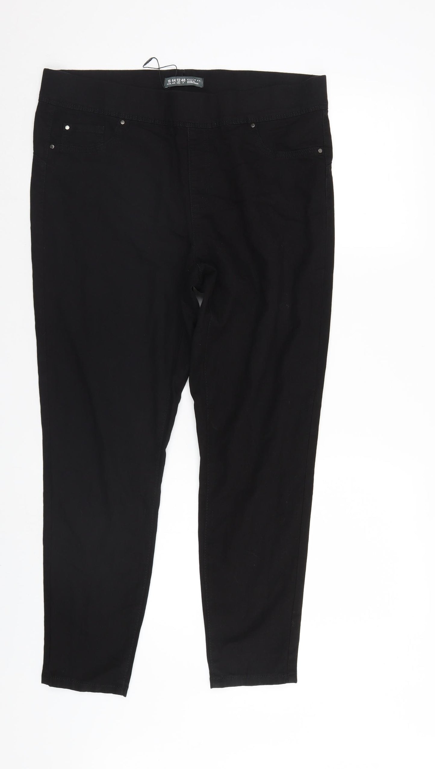 Denim & Co. Womens Black   Trousers  Size 16 L27 in