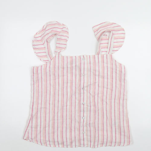 M&S Womens Multicoloured Striped  Basic Button-Up Size 16