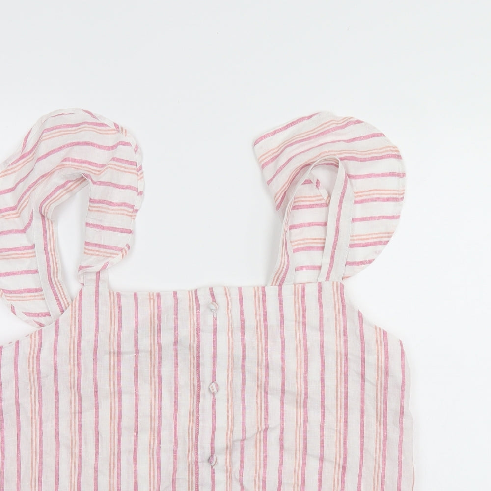 M&S Womens Multicoloured Striped  Basic Button-Up Size 16