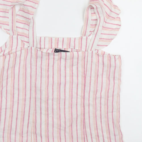 M&S Womens Multicoloured Striped  Basic Button-Up Size 16