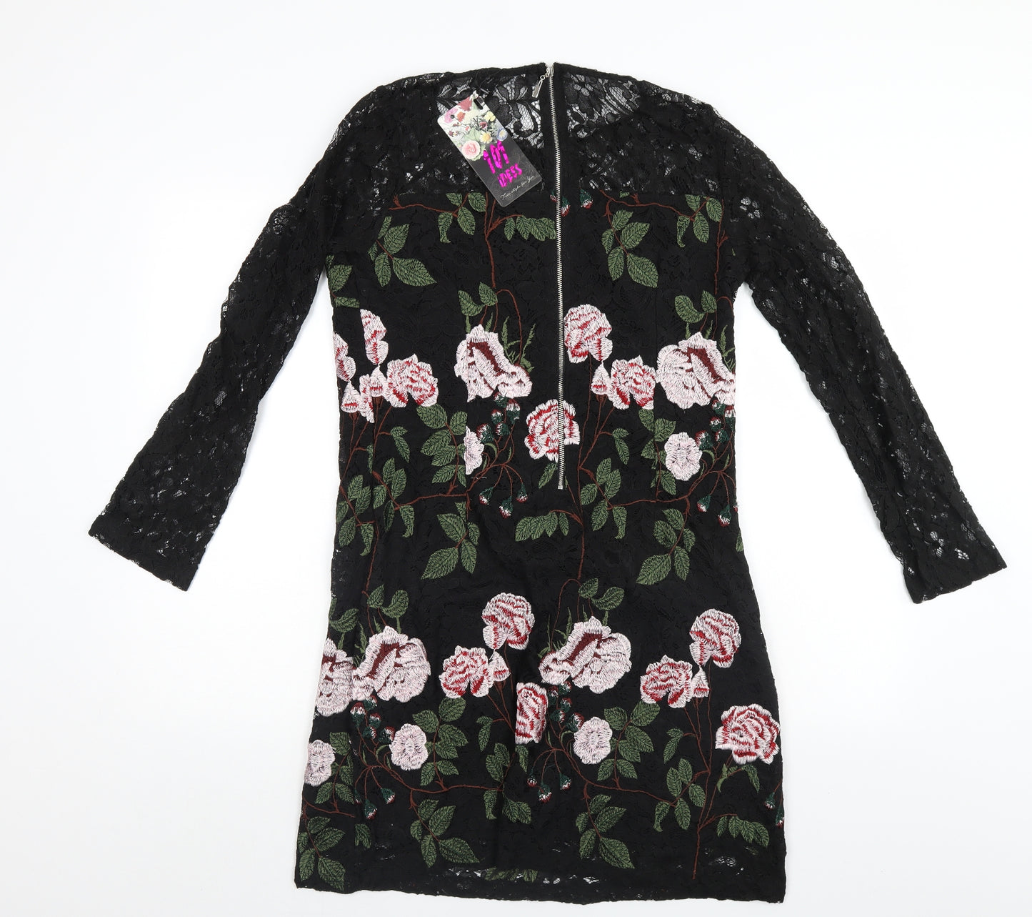 101 Idees Womens Black Floral  Mini  Size L