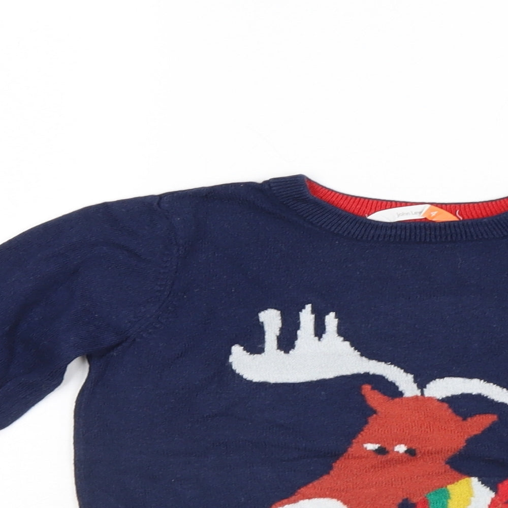 John Lewis Boys Blue   Pullover Jumper Size 4 Years