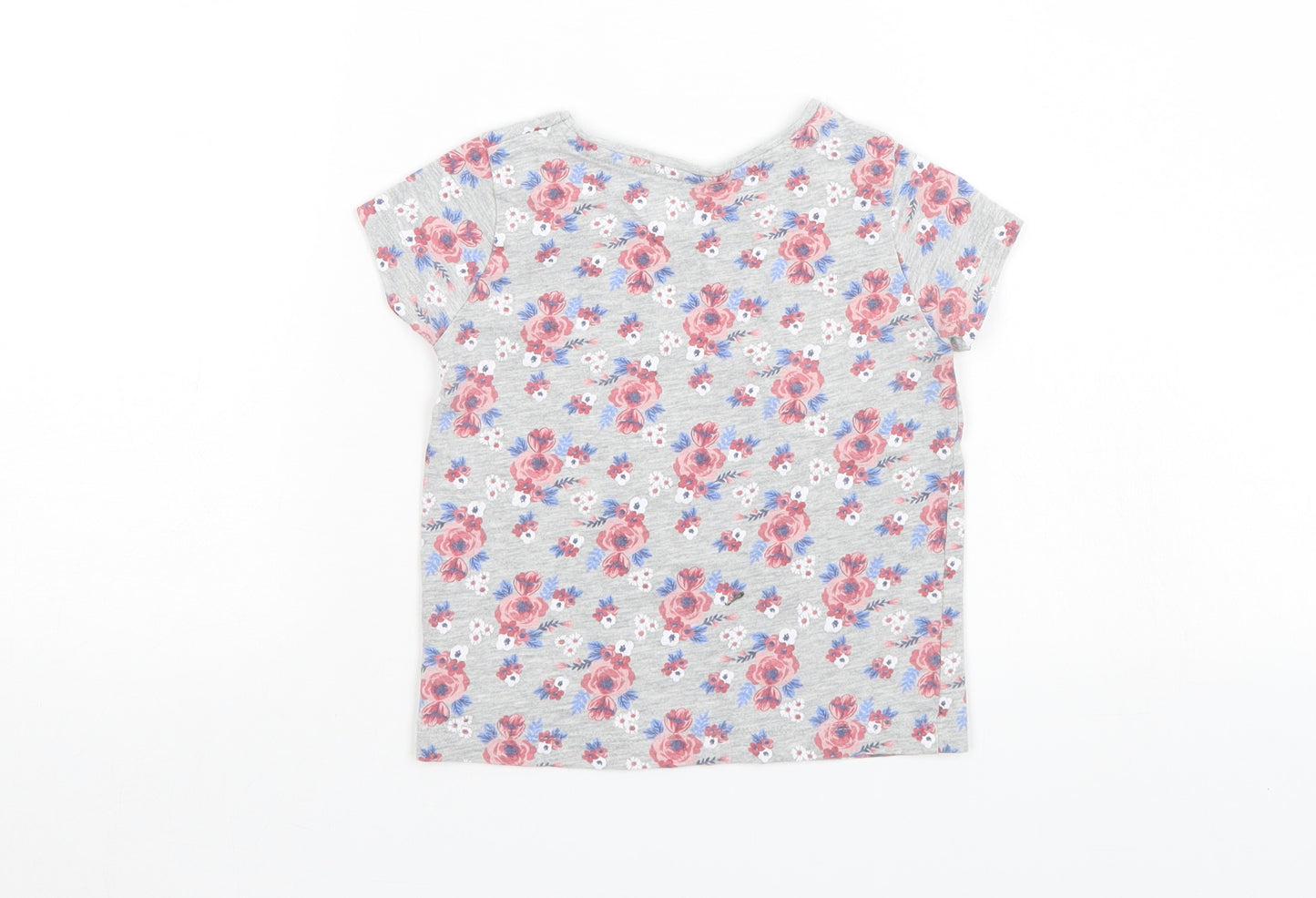 Priark Girls Grey Floral  Basic T-Shirt Size 2-3 Years