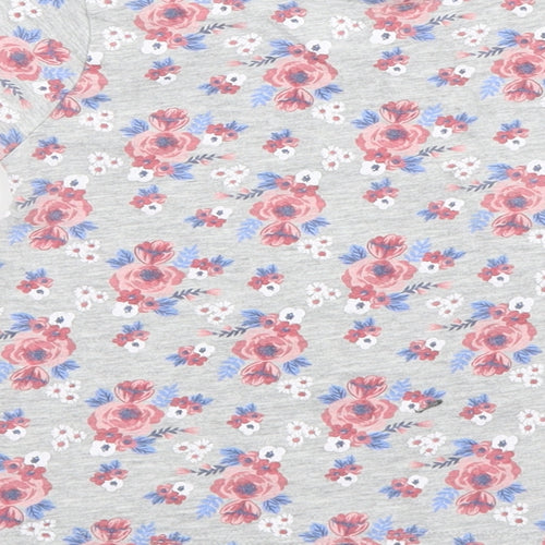 Priark Girls Grey Floral  Basic T-Shirt Size 2-3 Years