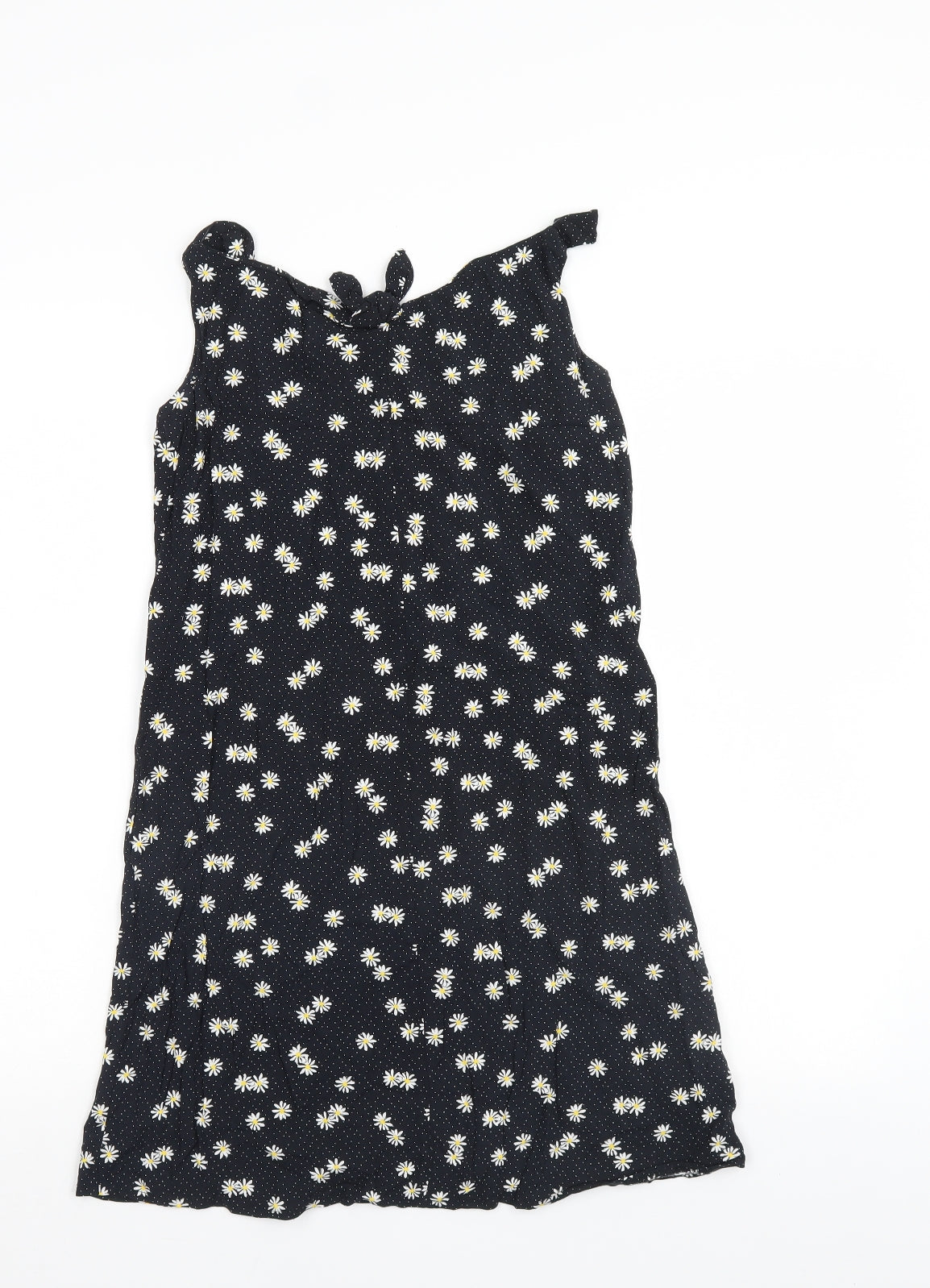 Primark Girls Black Floral  Skater Dress  Size 12 Years