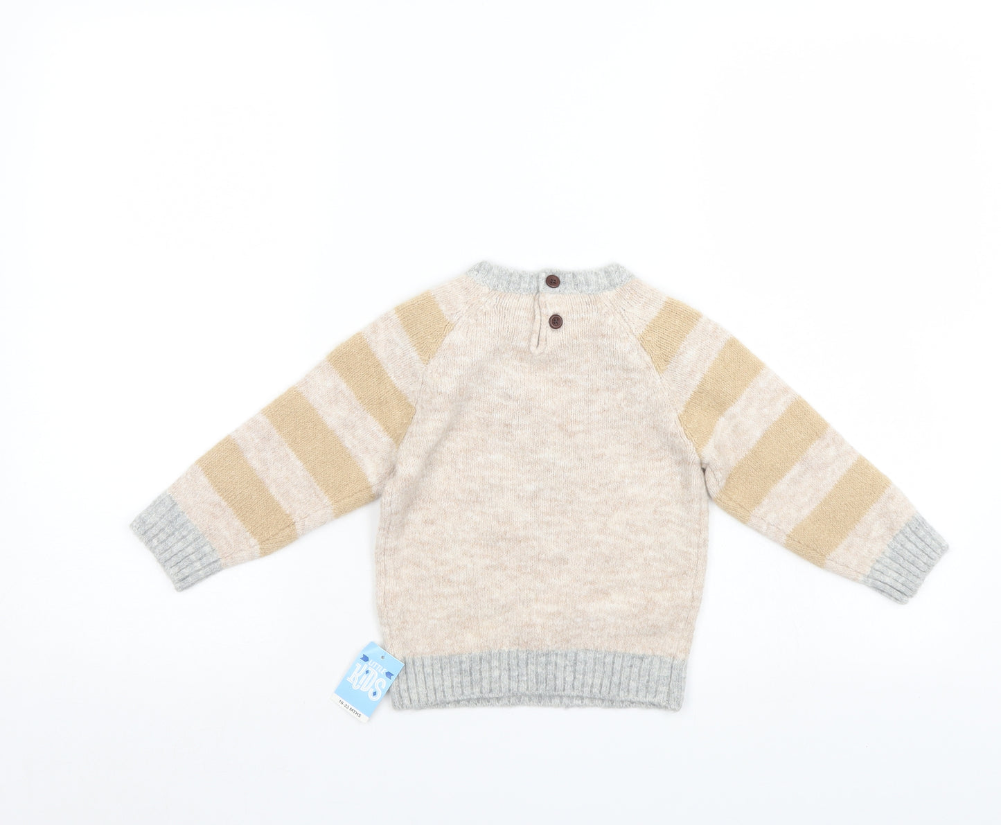 Matalan Boys Brown Striped  Pullover Jumper Size 18-24 Months