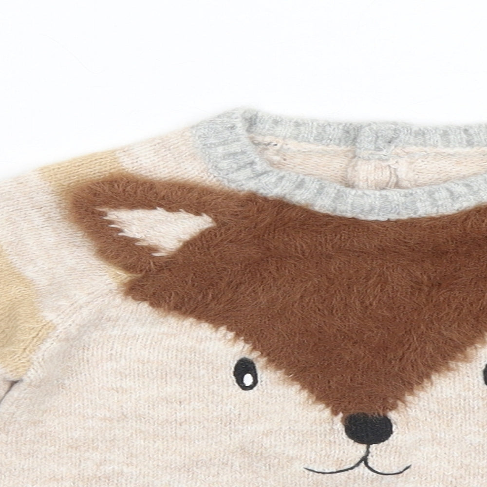 Matalan Boys Brown Striped  Pullover Jumper Size 18-24 Months