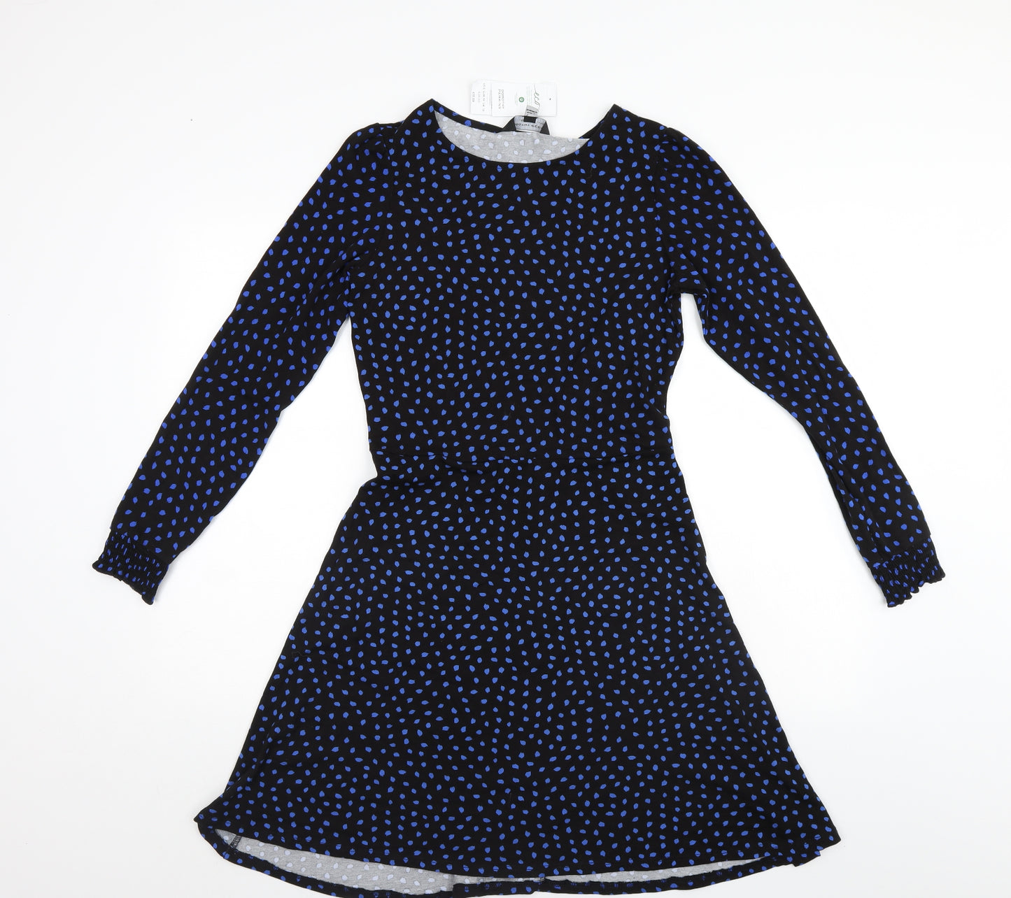 Dorothy Perkins Womens Black Polka Dot  A-Line  Size 10