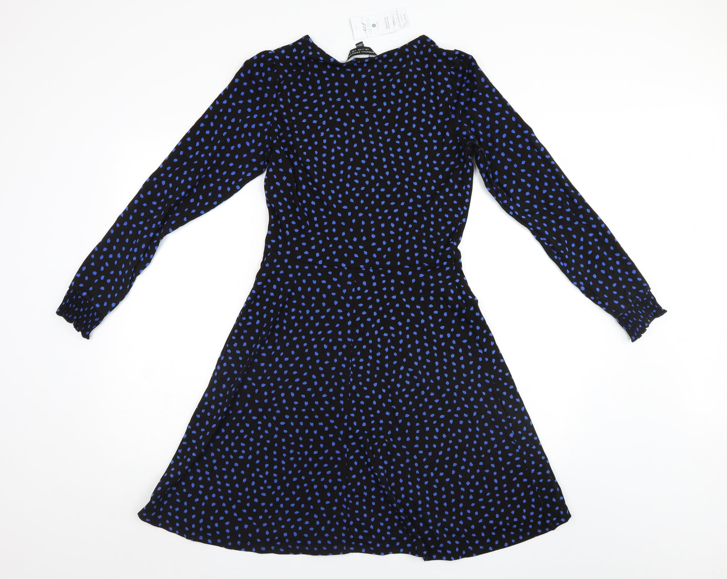 Dorothy Perkins Womens Black Polka Dot  A-Line  Size 10