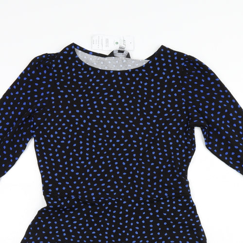 Dorothy Perkins Womens Black Polka Dot  A-Line  Size 10