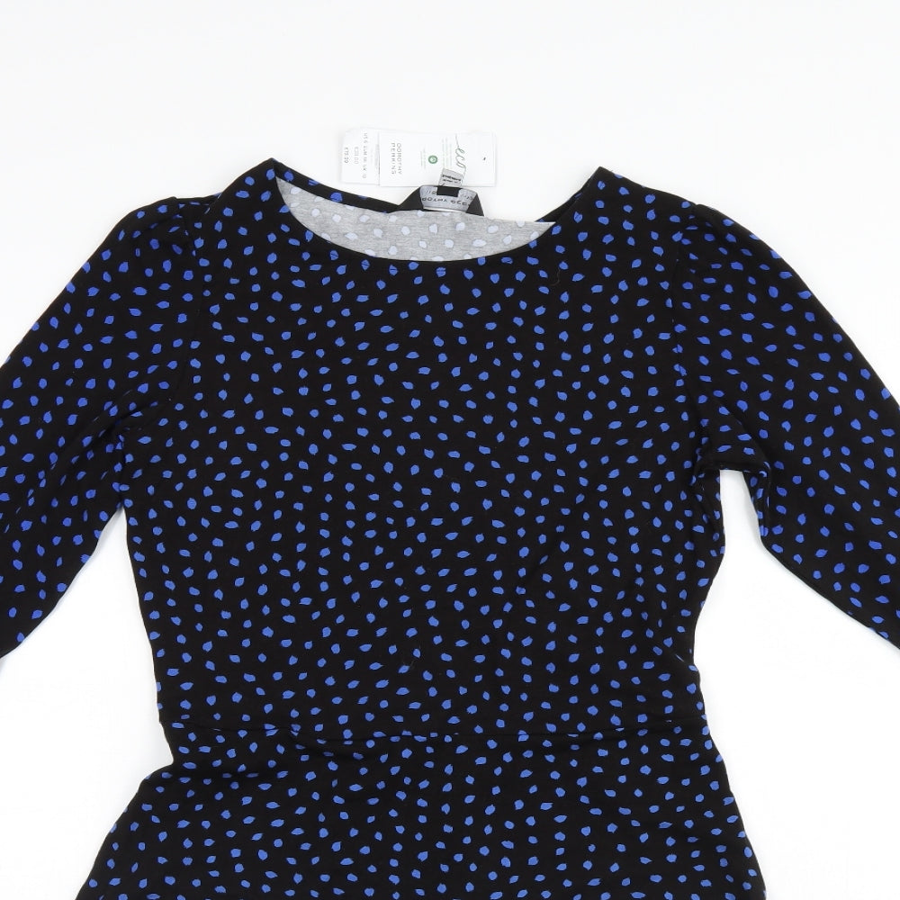 Dorothy Perkins Womens Black Polka Dot  A-Line  Size 10