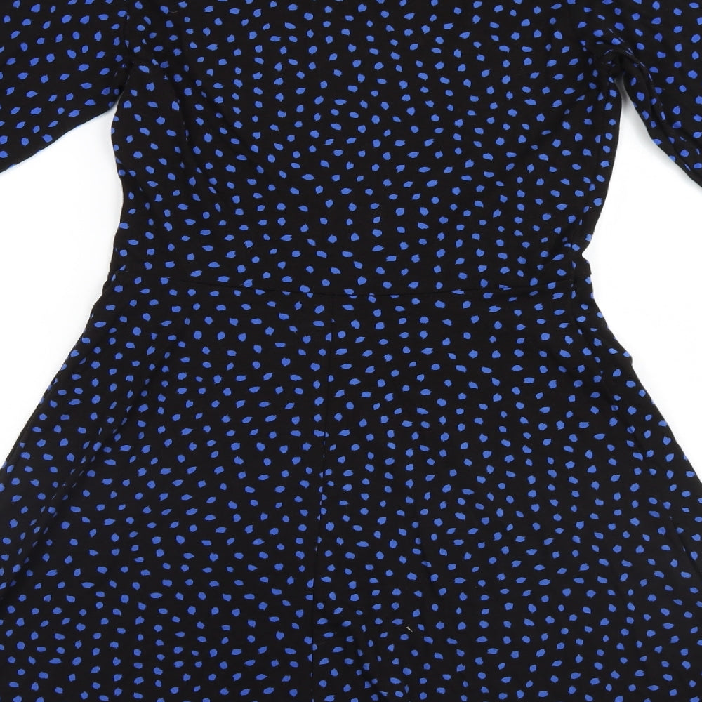 Dorothy Perkins Womens Black Polka Dot  A-Line  Size 10