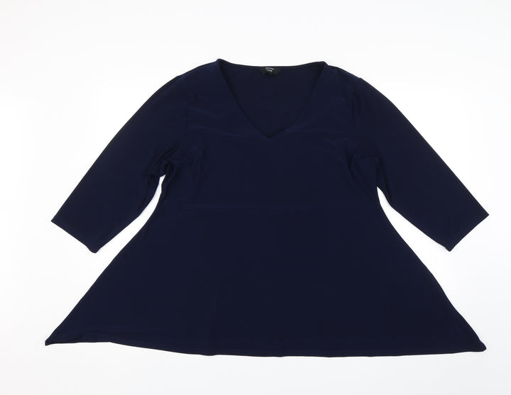 Joanna Hope Womens Blue Basic Blouse Size 18