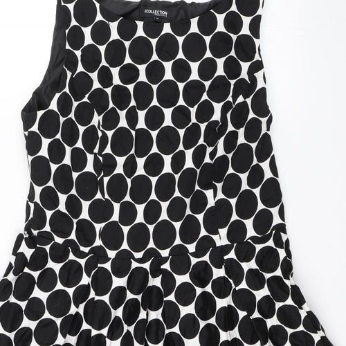 Debenhams Womens Black Polka Dot  A-Line  Size 16