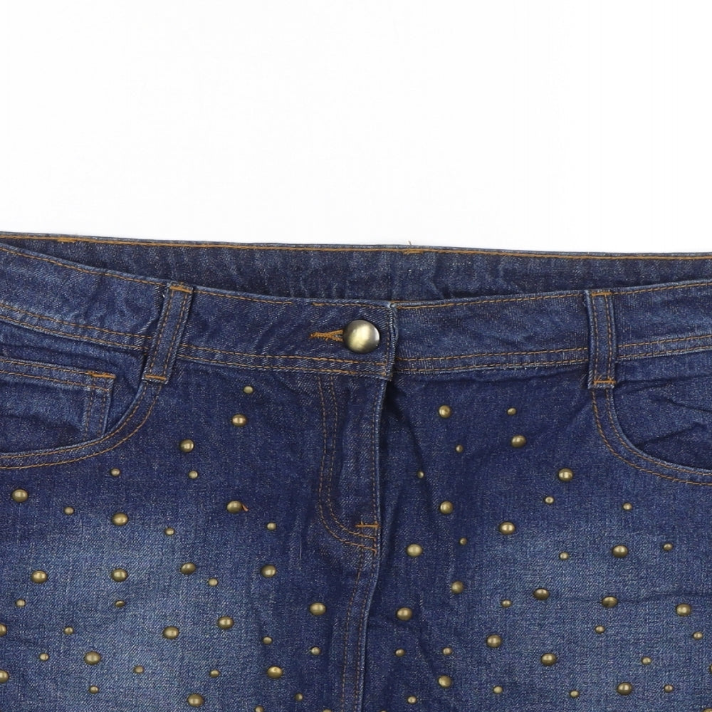 George Womens Blue  Denim Mini Skirt Size 14