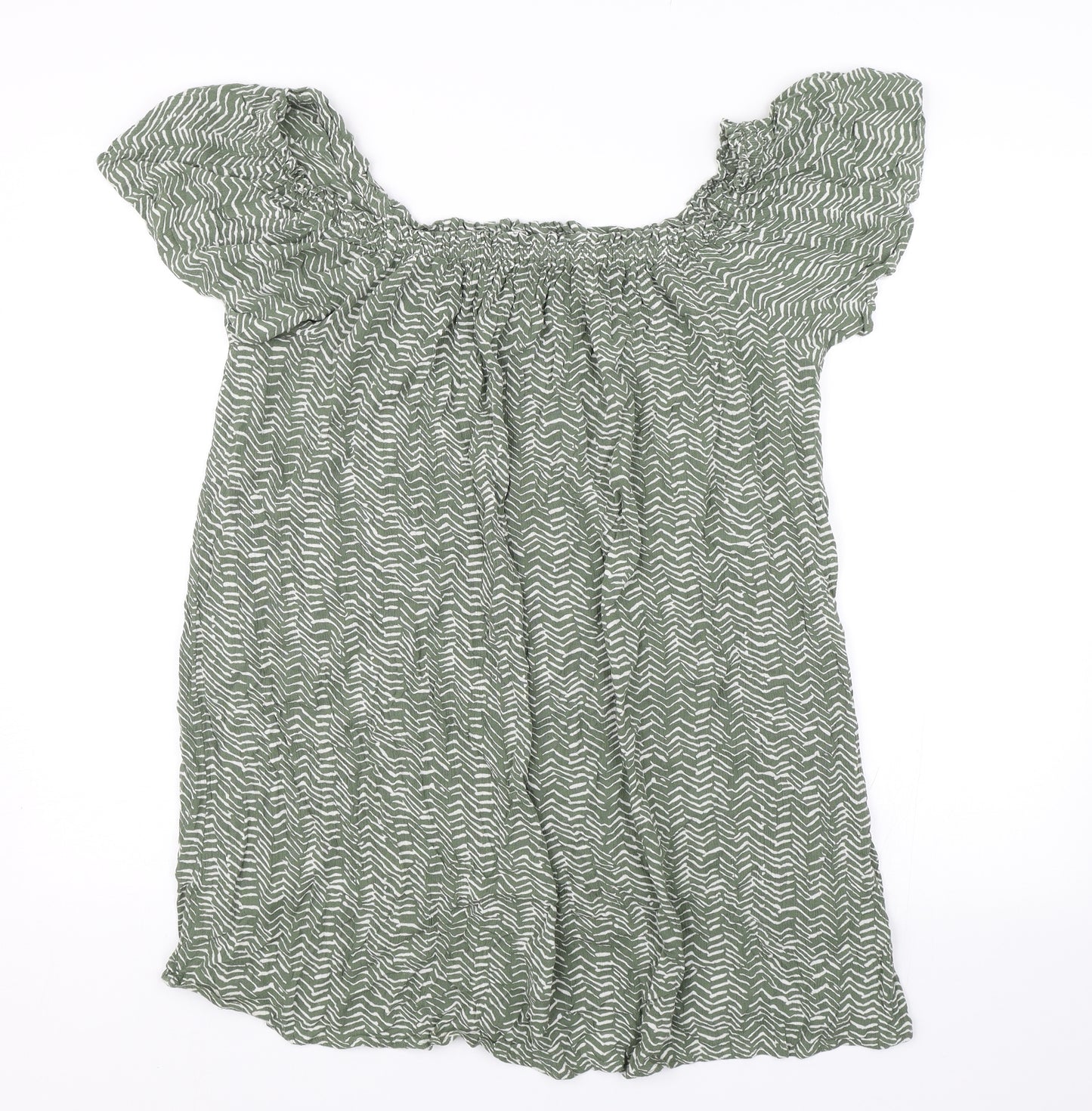 Primark Womens Green Animal Print  Basic Blouse Size 16