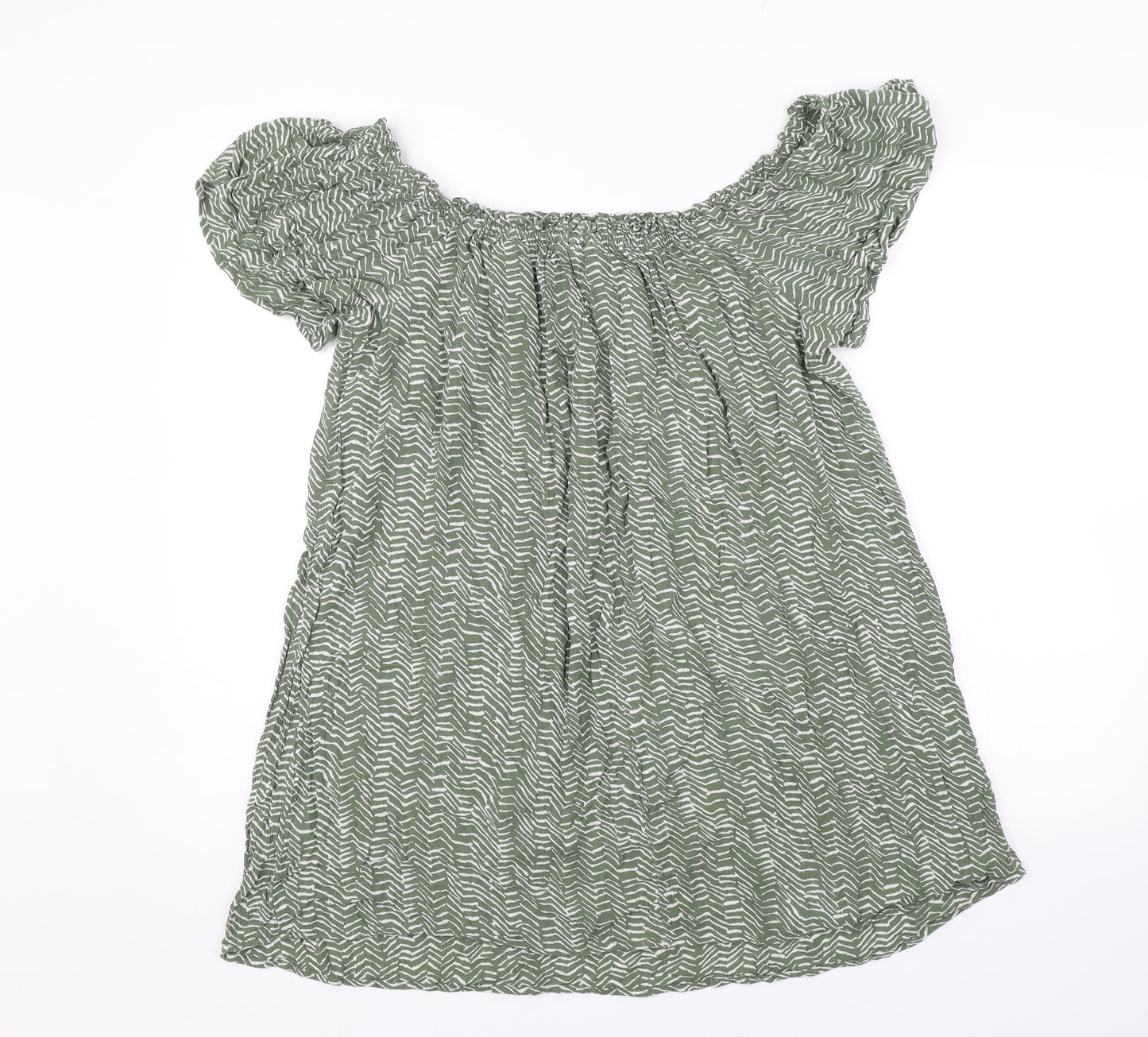 Primark Womens Green Animal Print  Basic Blouse Size 16