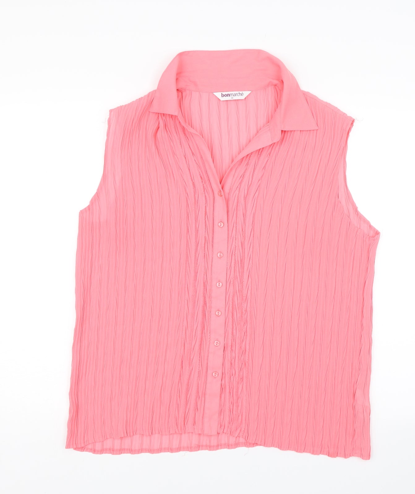 Bonmarché Womens Pink   Basic Button-Up Size 18
