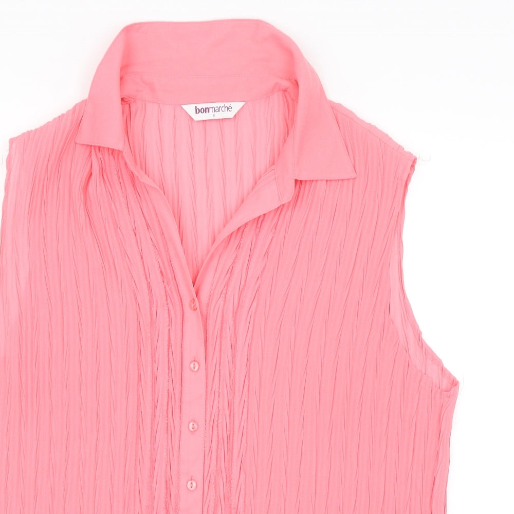 Bonmarché Womens Pink   Basic Button-Up Size 18